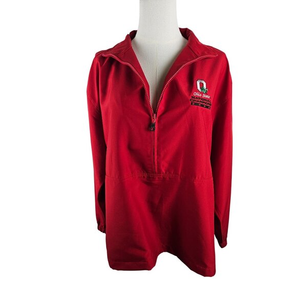 Vintage Ohio State Jacket Women M Cutter & Buck 2002 Nat'l Champion Half Zip Red - Picture 3 of 10